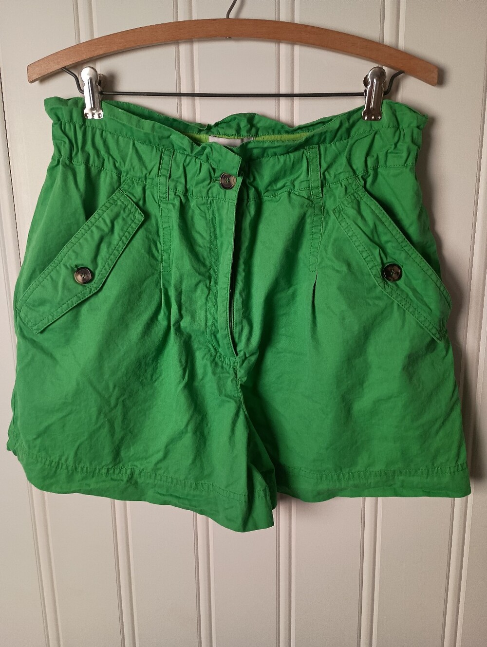 Kenzo- High-Waist Vivid Green Shorts- Size 40 (6)